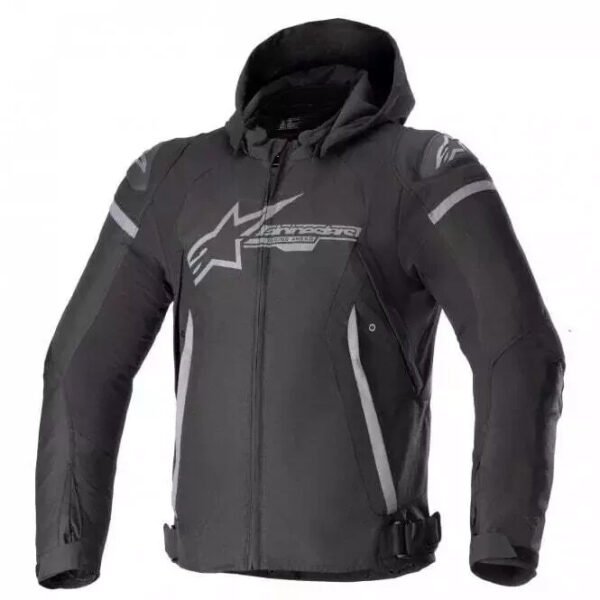 Alpinestars Men's ZACA Waterproof Motorcycle Jacket/Hoodie (Black/Dark Grey)
