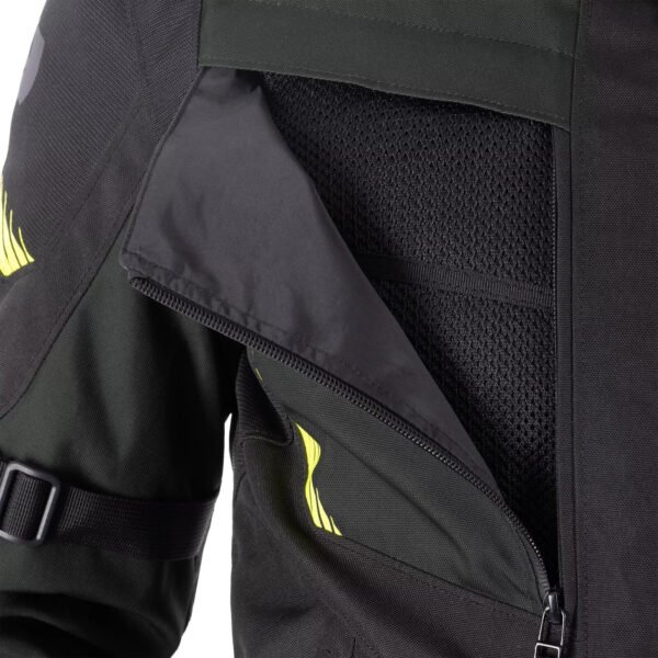 Oxford Toronto 1.0 Waterproof Adventure Motorcycle Jacket Black Green Fluo - Image 4